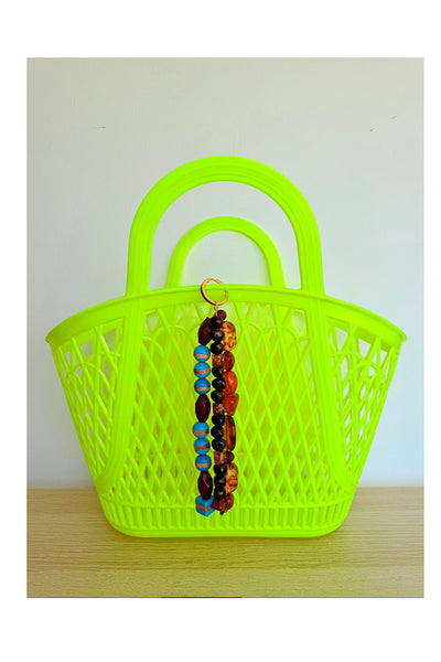 Cesto y Charm Amarillo Fluor