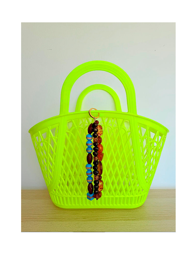Cesto y Charm Amarillo Fluor